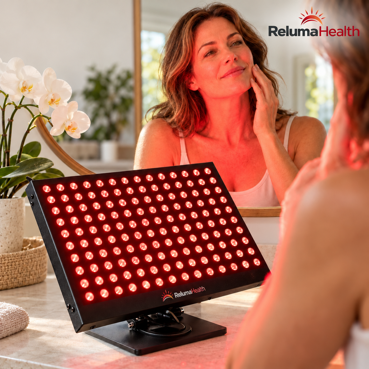 
Red Light Therapy Panel in a naturally lit home setting