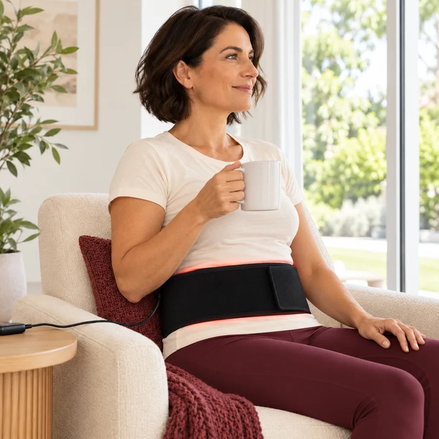 Flex Belt worn comfortably at home