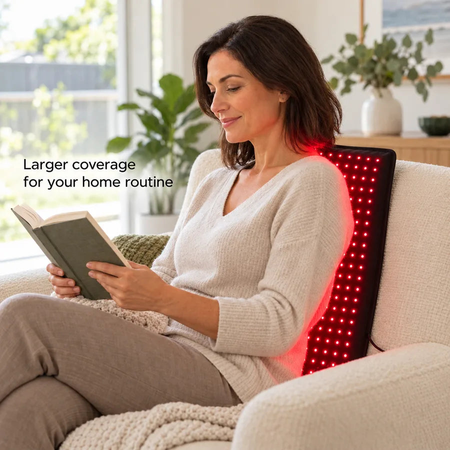 XL pad positioned along chair backrest
